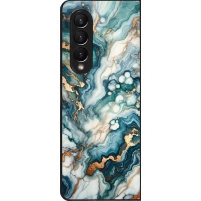 Coque Samsung Galaxy Z Fold3 5G - Marbre Vert Bleu Doré