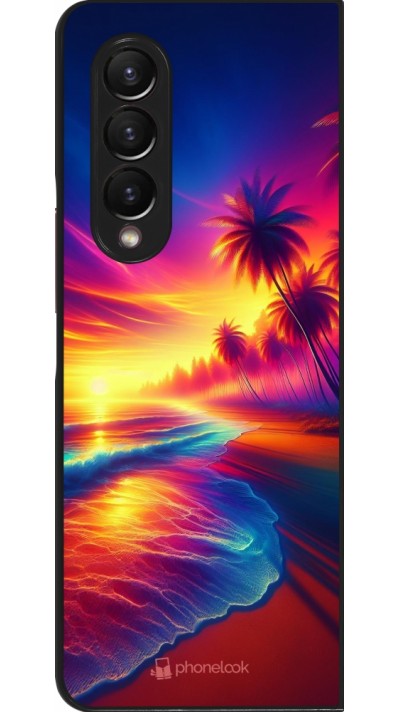 Coque Samsung Galaxy Z Fold3 5G - Plage coucher soleil flashy