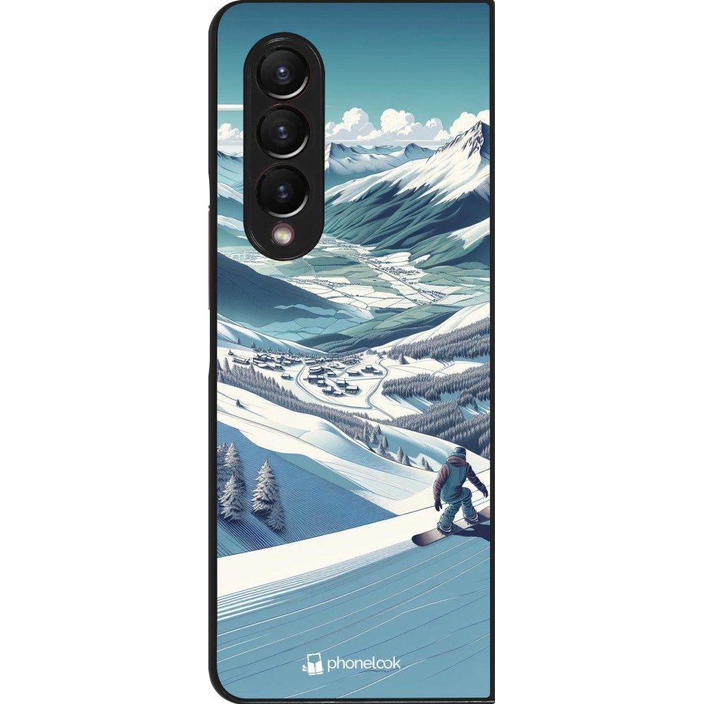 Coque Samsung Galaxy Z Fold3 5G - Snowboarder Montagne