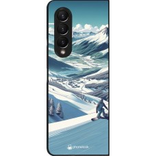 Coque Samsung Galaxy Z Fold3 5G - Snowboarder Montagne