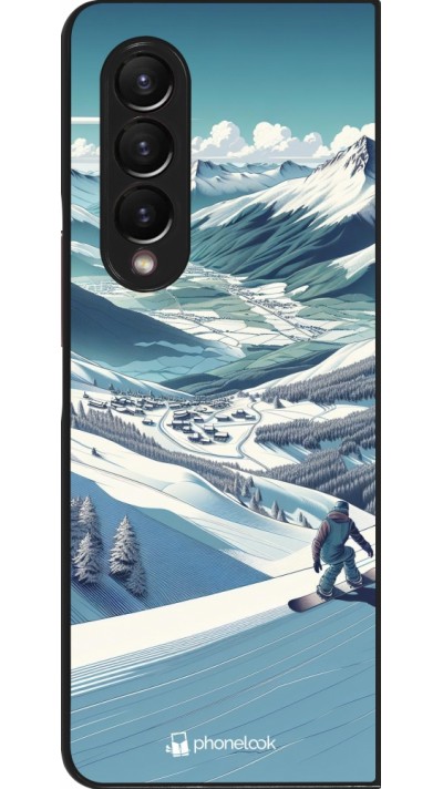 Coque Samsung Galaxy Z Fold3 5G - Snowboarder Montagne