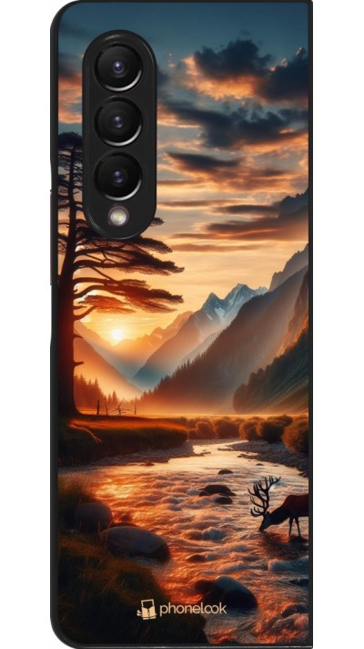 Coque Samsung Galaxy Z Fold3 5G - Valley Sunset Deer Tree