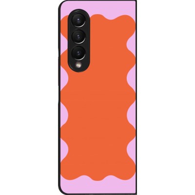 Coque Samsung Galaxy Z Fold3 5G - Wavy Rectangle Orange Pink