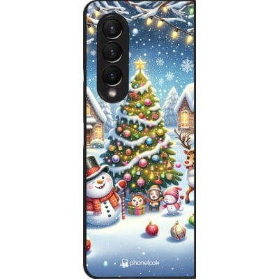 Coque Samsung Galaxy Z Fold3 5G - Noël 2023 bonhomme de neige et sapin