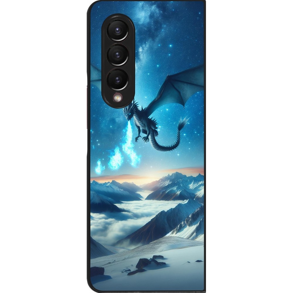 Coque Samsung Galaxy Z Fold4 - Dragon nocturne montagne