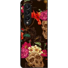 Coque Samsung Galaxy Z Fold4 - Skulls and flowers