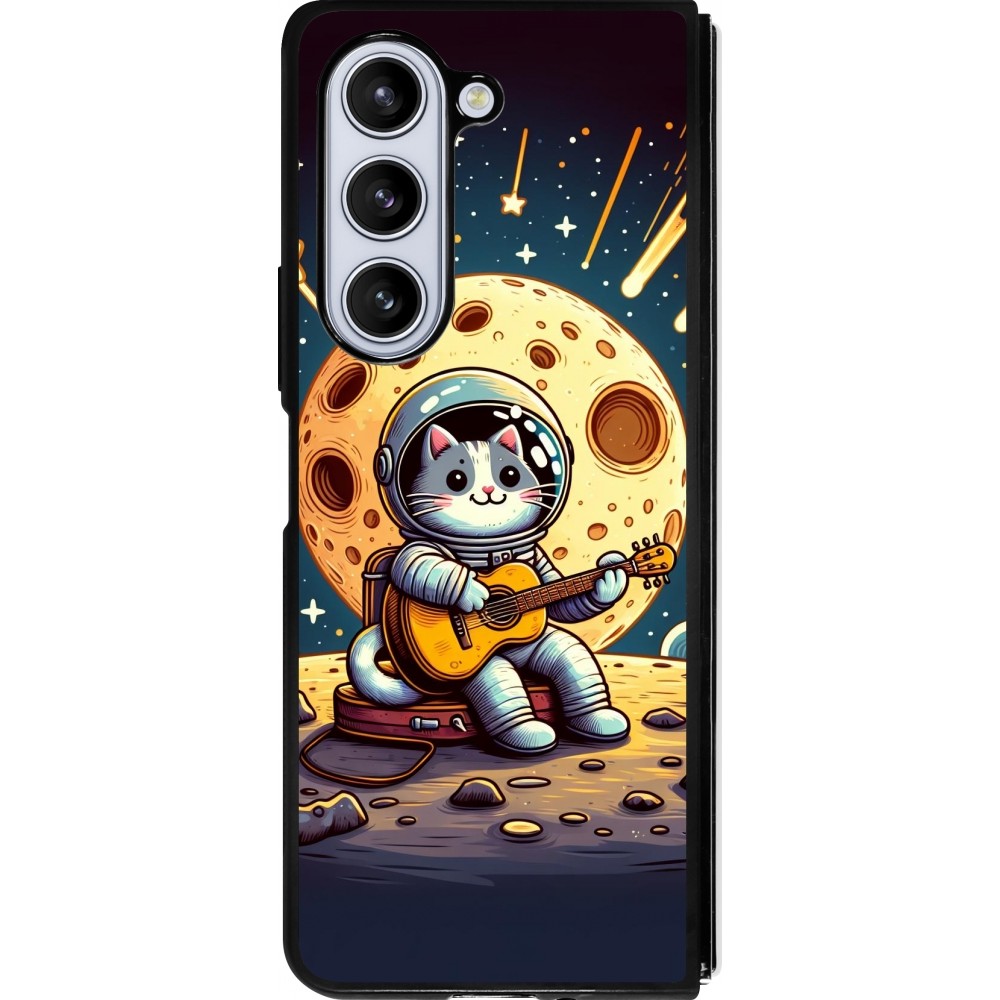 Coque Samsung Galaxy Z Fold5 - Silicone rigide noir AstroCat RockLune