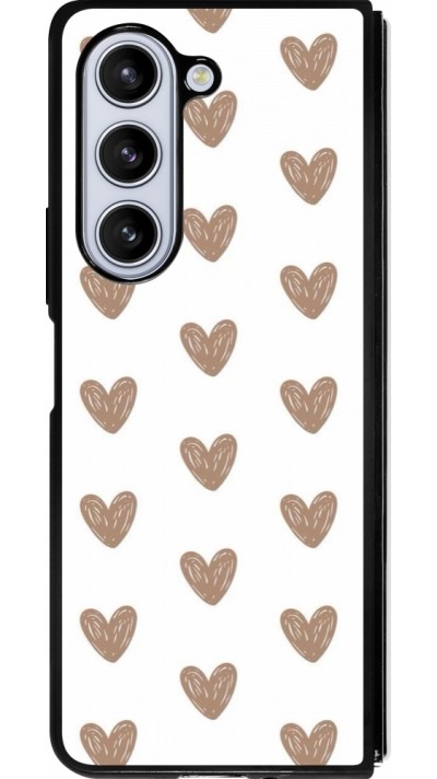 Coque Samsung Galaxy Z Fold5 - Silicone rigide noir Autumn 2024 brown hearts