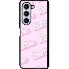 Coque Samsung Galaxy Z Fold5 - Silicone rigide noir Barbie light pink pattern