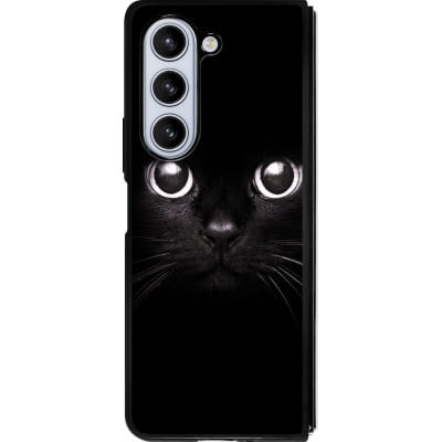 Coque Samsung Galaxy Z Fold5 - Silicone rigide noir Cat eyes