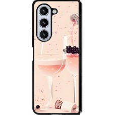 Coque Samsung Galaxy Z Fold5 - Silicone rigide noir Champagne Pouring Pink