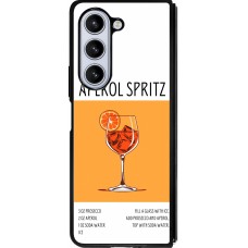 Coque Samsung Galaxy Z Fold5 - Silicone rigide noir Cocktail recette Aperol Spritz