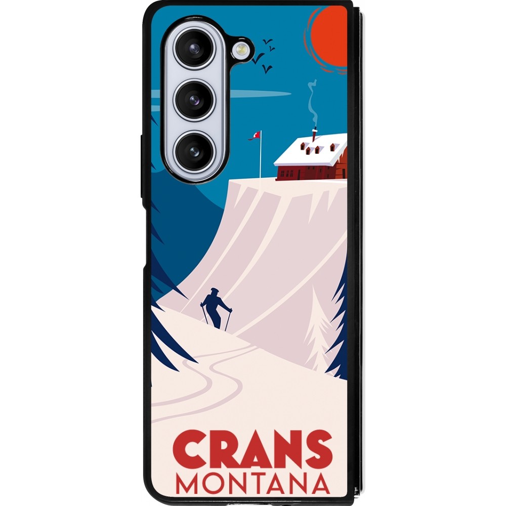 Coque Samsung Galaxy Z Fold5 - Silicone rigide noir Crans-Montana Cabane