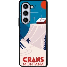 Coque Samsung Galaxy Z Fold5 - Silicone rigide noir Crans-Montana Cabane