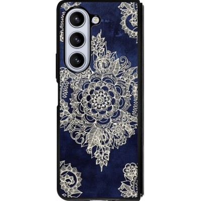 Coque Samsung Galaxy Z Fold5 - Silicone rigide noir Cream Flower Moroccan