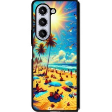 Coque Samsung Galaxy Z Fold5 - Silicone rigide noir Été Paradis Paint