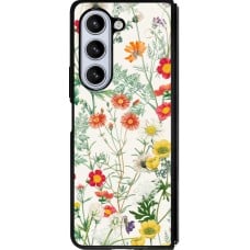 Coque Samsung Galaxy Z Fold5 - Silicone rigide noir Flora Botanical Wildlife