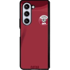 Coque Samsung Galaxy Z Fold5 - Silicone rigide noir Maillot de football Qatar 2022 personnalisable