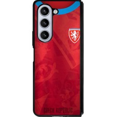 Coque Samsung Galaxy Z Fold5 - Silicone rigide noir Maillot de football République Tchèque personnalisable