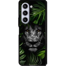 Coque Samsung Galaxy Z Fold5 - Silicone rigide noir Forest Lion