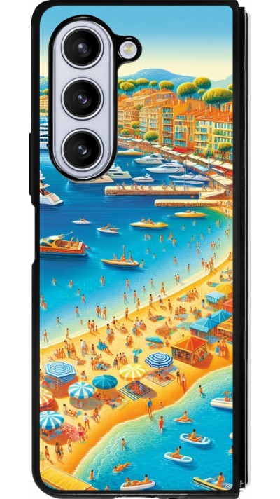 Coque Samsung Galaxy Z Fold5 - Silicone rigide noir French Riviera People