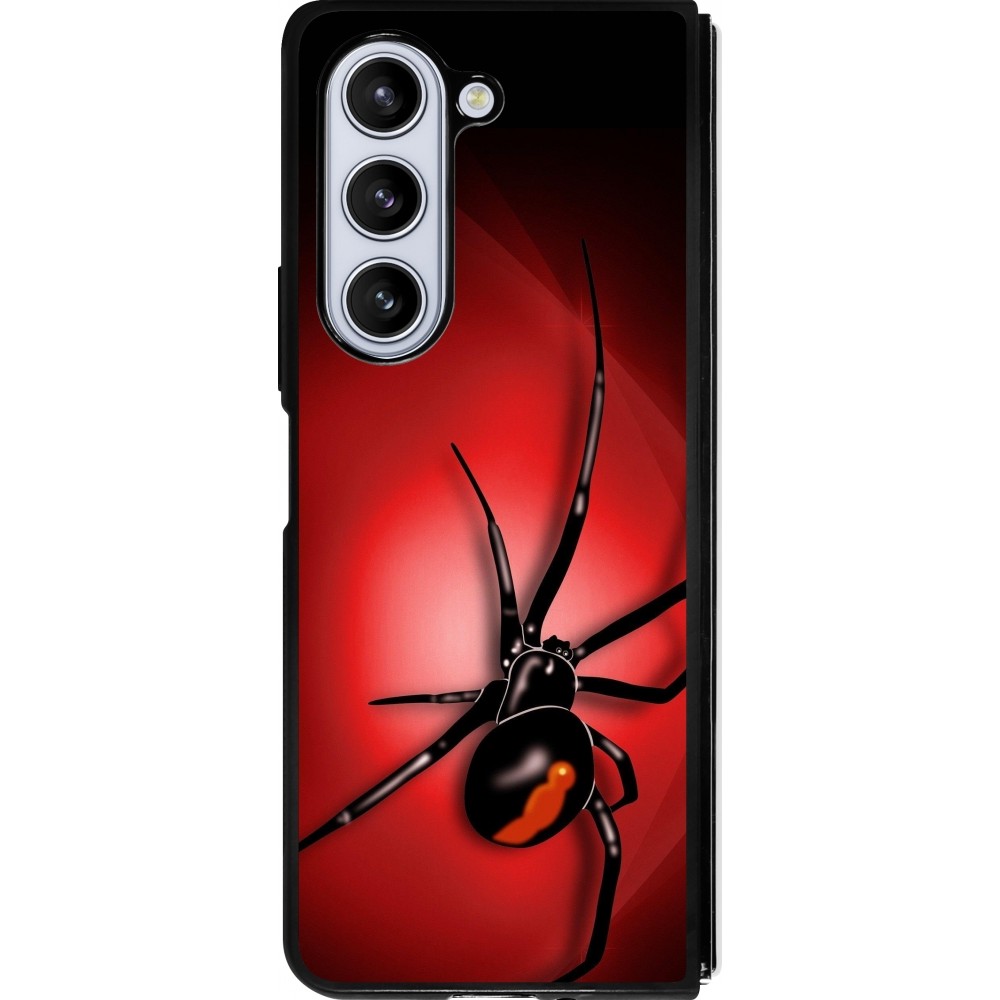 Coque Samsung Galaxy Z Fold5 - Silicone rigide noir Halloween 2023 spider black widow