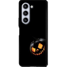 Coque Samsung Galaxy Z Fold5 - Silicone rigide noir Halloween 2023 discreet pumpkin