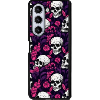 Coque Samsung Galaxy Z Fold5 - Silicone rigide noir Halloween 2024 romantic skulls