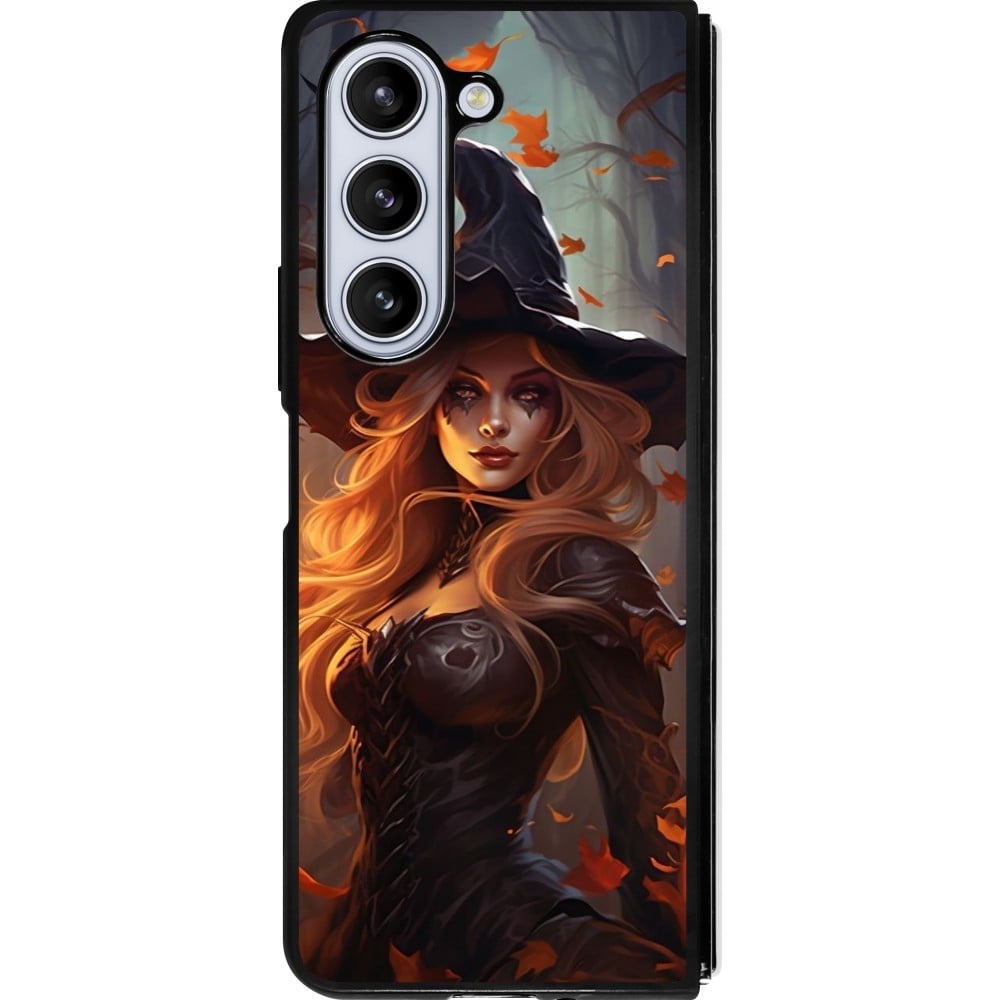 Coque Samsung Galaxy Z Fold5 - Silicone rigide noir Halloween 2024 sexy witch