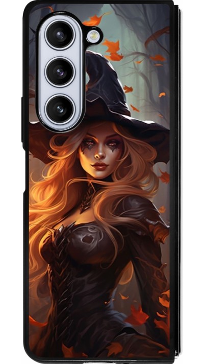 Coque Samsung Galaxy Z Fold5 - Silicone rigide noir Halloween 2024 sexy witch