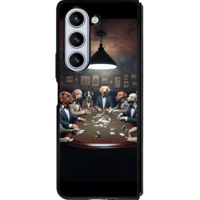 Coque Samsung Galaxy Z Fold5 - Silicone rigide noir Les pokerdogs