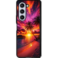 Coque Samsung Galaxy Z Fold5 - Silicone rigide noir Maldives Dusk Bliss