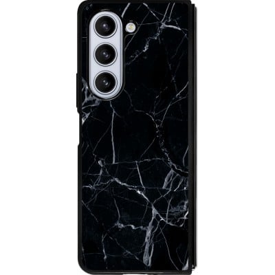 Coque Samsung Galaxy Z Fold5 - Silicone rigide noir Marble Black 01