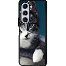 Coque Samsung Galaxy Z Fold5 - Silicone rigide noir Meow 23