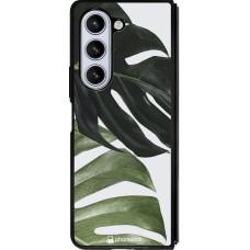 Coque Samsung Galaxy Z Fold5 - Silicone rigide noir Monstera Plant