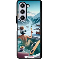 Coque Samsung Galaxy Z Fold5 - Silicone rigide noir Montagne Glamour Jacuzzi