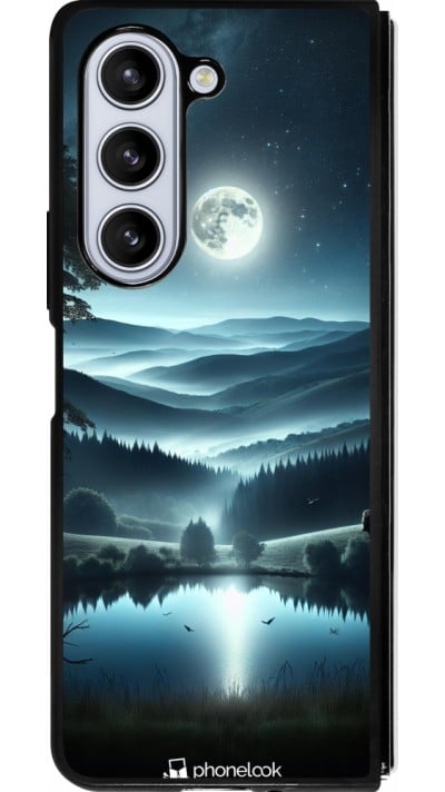 Coque Samsung Galaxy Z Fold5 - Silicone rigide noir Night Sky View