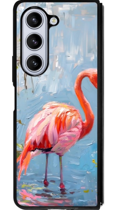 Coque Samsung Galaxy Z Fold5 - Silicone rigide noir Paint Flamingo