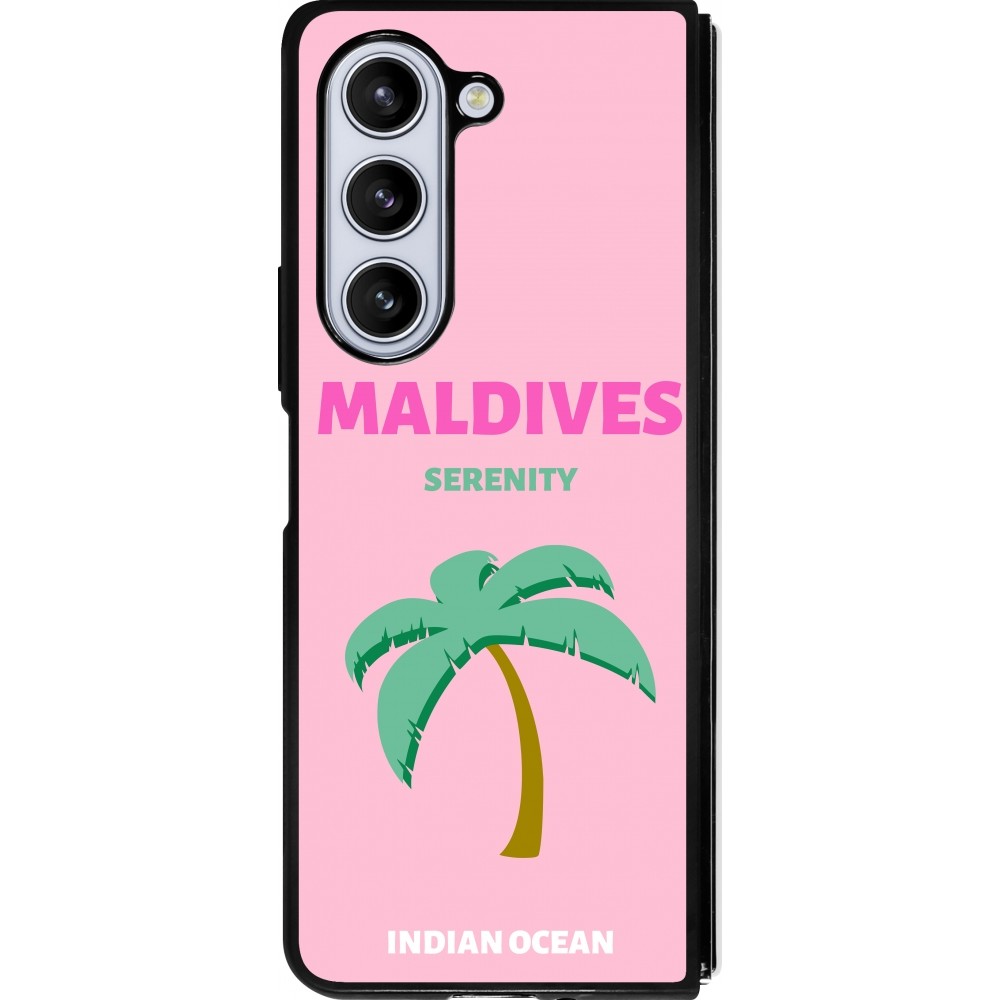 Coque Samsung Galaxy Z Fold5 - Silicone rigide noir Pop Summer Destination Maldives