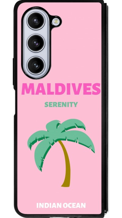 Coque Samsung Galaxy Z Fold5 - Silicone rigide noir Pop Summer Destination Maldives