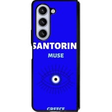 Coque Samsung Galaxy Z Fold5 - Silicone rigide noir Pop Summer Destination Santorini