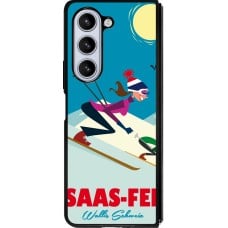 Coque Samsung Galaxy Z Fold5 - Silicone rigide noir Saas-Fee Ski Downhill