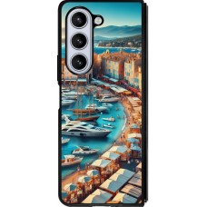 Coque Samsung Galaxy Z Fold5 - Silicone rigide noir Saint-Tropez Beach