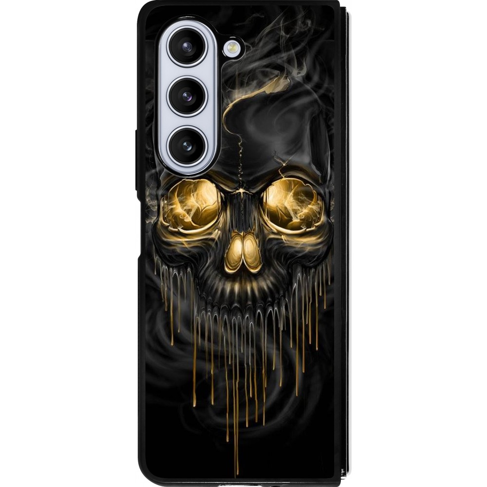 Coque Samsung Galaxy Z Fold5 - Silicone rigide noir Skull 02