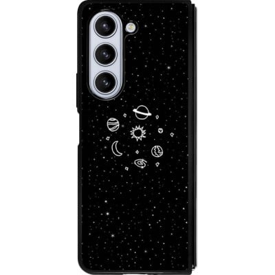 Coque Samsung Galaxy Z Fold5 - Silicone rigide noir Space Doodle