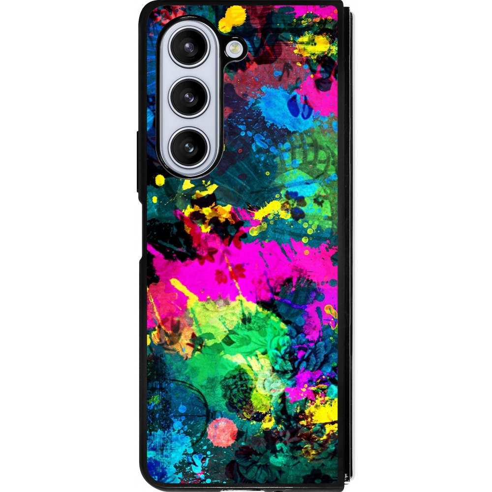 Coque Samsung Galaxy Z Fold5 - Silicone rigide noir Splash paint