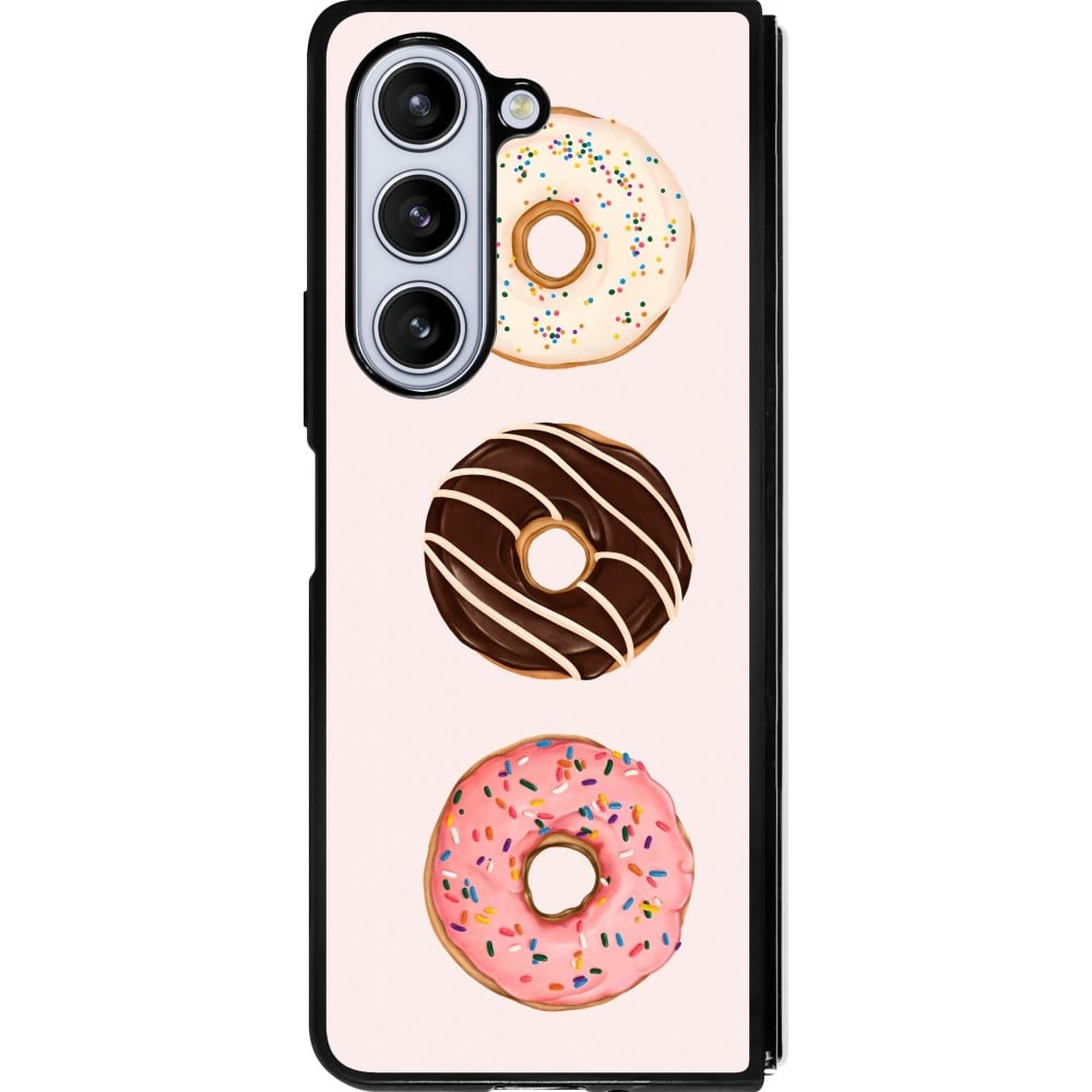 Coque Samsung Galaxy Z Fold5 - Silicone rigide noir Spring 23 donuts