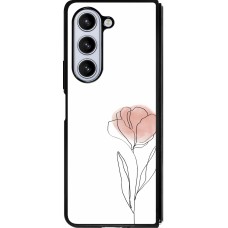 Coque Samsung Galaxy Z Fold5 - Silicone rigide noir Spring 23 minimalist flower