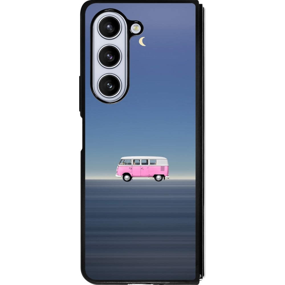 Coque Samsung Galaxy Z Fold5 - Silicone rigide noir Spring 23 pink bus