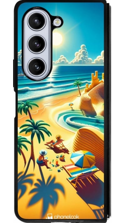 Coque Samsung Galaxy Z Fold5 - Silicone rigide noir Sunset Breeze